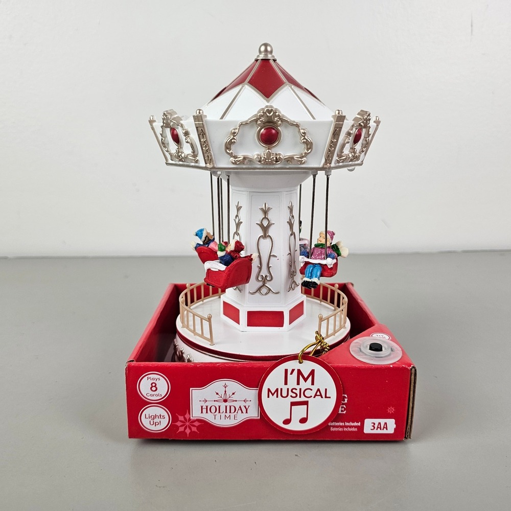 Holiday Time LED Flying Chair Ride Musical Christmas Carousel Plays 8 Carols